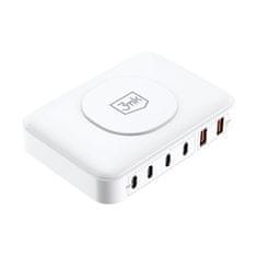 3MK Hyper Charger PowerMax 100W síťová nabíječka, GaN 4x USB-C (PD) / 2x USB bílá