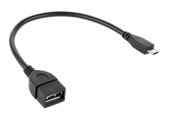 shumee USB kabel, zásuvka A - micro USB zástrčka 15cm OTG