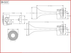 Stualarm 2-tónová fanfára 220mm, 12V s kompresorem chrom ECE R28 (sn-022/12Vch)