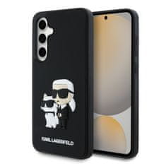 Karl Lagerfeld Zadní kryt 3D Rubber Karl and Choupette pro Samsung Galaxy S24 FE Black