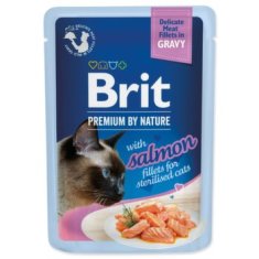 Brit Kapsička Premium by Nature Sterilised losos filety v omáčce 85g