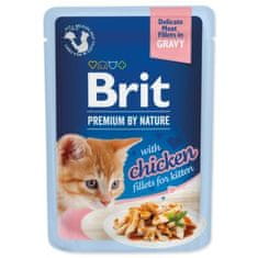 Brit Kapsička Premium by Nature Kitten kuřecí filety v omáčce 85g