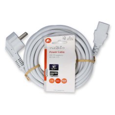 Nedis napájecí kabel zástrčka UNISCHUKO - IEC-320-C13 bílá, 5 m (CEGL10000WT50)