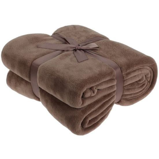 HOMESTYLING Deka fleece 180 x 230 cm ESSENTIALS hnědá