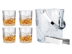 HIT Whiskey set 4 sklenice s kbelíkem na led a kleště