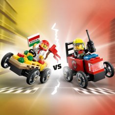 LEGO City 60458 Závodní balíček: Rozvoz pizzy vs. hasičské auto