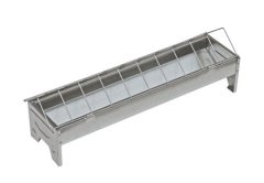 Toptrade krmítko pozinkované, velké, se sklopnou mřížkou, pro drůbež, 500 x 130 x 150 mm