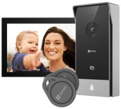 EZVIZ chytrý domácí interkom HP5/ Wi-Fi/ 2K/ 7" dotykový monitor/ videotelefon/ bezdrátový zvonek/ IP65/ černo-stříbrný