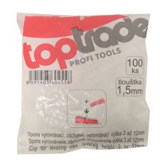 Toptrade spona vyrovnávací, záchytná, tl. 1,5 mm, vyrovnávací výška 3 - 12 mm / 100 ks