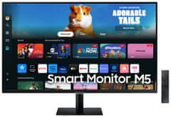 Samsung Smart Monitor M5 27" / M50D / FullHD 1920x1080 / 16:9 / VA / 4ms / 60Hz / HDMI/USB/WiFi/BT/VESA/Repro