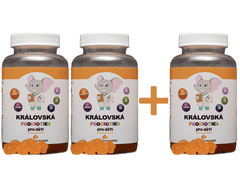 Kralovstvizdravi 2+1 Královská Probiotika pro děti, komplex laktobacilů a bifidobakterií s vitamíny B3, B5, B6, 3x60 gumových bonbónů