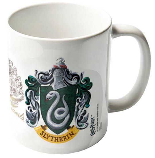 CurePink Keramický hrnek Harry Potter: Slytherin (objem 315 ml) bílý