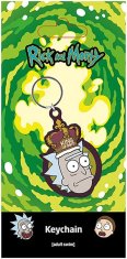 CurePink Přívěsek na klíče Rick And Morty: Král s****k (5,5 x 7 cm)