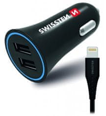 SWISSTEN cl adaptér 2,4a power 2x usb + kabel lightning