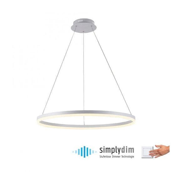 PAUL NEUHAUS PAUL NEUHAUS LED závěsné svítidlo 80x80 bílá, kruhové, stmívatelné, paměťová funkce, moderní SimplyDim 3000K