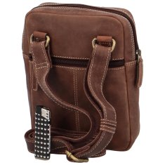 Diviley Pánská kožená crossbody taška Davide, hnědá