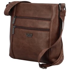 Coveri WORLD Pánská koženková crossbody Devone, tmavě hnědá