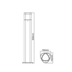 ACA ACA Lighting LED SMD venkovní stojací svítidlo 7W 410LM 340d 230V AC 3.000K tmavá šedá CRI80 IP54 30.000hod LG3702G-500