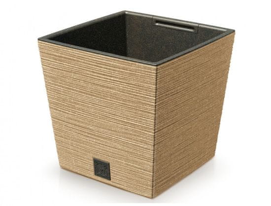 Prosperplast Obal na květník FURU SQUARE LOW ECO WOOD 2v1 24x24x24cm