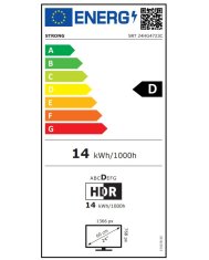 STRONG SMART LED TV 24"/ SRT24HG4723C/ HDR/ 1366x768/ DVB-T2/C/S2/ H.265/HEVC/ 2xHDMI/ USB/ Wi-Fi/ LAN/ 12V/ D/ GoogleTV