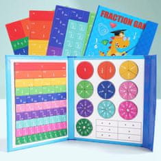 JOJOY® Montessori puzzle pro výuku zlomků, Montessori kniha, Magnetická kniha - skládačka zlomků | FRACTIOFUN