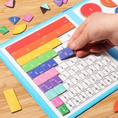 JOJOY® Montessori puzzle pro výuku zlomků, Montessori kniha, Magnetická kniha - skládačka zlomků | FRACTIOFUN