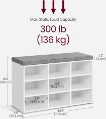 Songmics Botník Vasagle Endersen 78 cm bílý