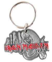 CurePink Přívěsek na klíče Iron Maiden: Number Of The Beast (5 x 3,5 cm)