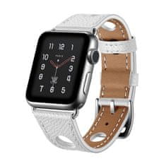 X-Site Řemínek pro Apple watch kožený 42/44/45/49mm bílý