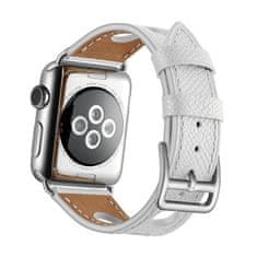 X-Site Řemínek pro Apple watch kožený 42/44/45/49mm bílý