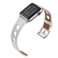 X-Site Řemínek pro Apple watch kožený 42/44/45/49mm bílý