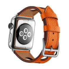 X-Site Řemínek pro Apple watch kožený 42/44/45/49mm oranžový