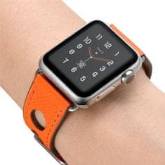 X-Site Řemínek pro Apple watch kožený 42/44/45/49mm oranžový