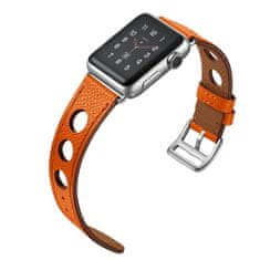 X-Site Řemínek pro Apple watch kožený 42/44/45/49mm oranžový