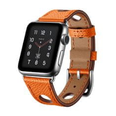 X-Site Řemínek pro Apple watch kožený 42/44/45/49mm oranžový