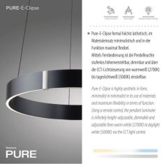 PAUL NEUHAUS PAUL NEUHAUS LED závěsné svítidlo PURE E-Clipse šedá elektrické 2700-5000K PN 2560-15