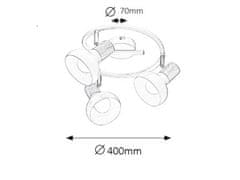 Rabalux  HOLLY stropní bodové svítidlo 3x40W | E14 | IP20 - bílá, světlé dřevo, průměr 40 cm