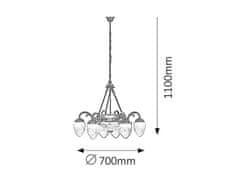 Rabalux  ANNABELLA závěsný lustr max. 6x40W, E14 + max. 2x60W, E27 | IP20 - bronz