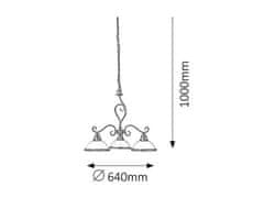 Rabalux  ELISETT závěsné svítidlo max. 3x60W | E27 | IP20 - bronz