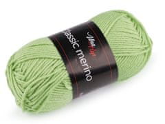 Kraftika 1ks (61304) zelená sv. pletací příze classic merino 50 g