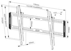 Neomounts WL35-550BL16/Držák displeje/na stěnu/40-75"/sklopný/VESA 600X400/nosn. 70kg/černý