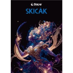 Skicák A4 - 20 listů, 180g/m2, černý