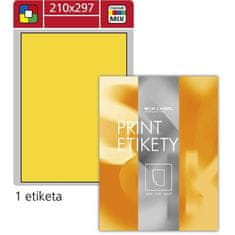 Uni. etikety S&K Label-žluté,210x297 mm,100 ks