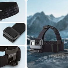 Tech-protect GA100 držák na hlavu pro sportovní kamery GoPro / DJI, černý