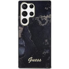 Guess Kryt Guess GUHCS23LHTMRSK Samsung Galaxy S23 Ultra black hardcase Golden Marble Collection