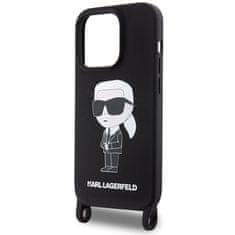 Karl Lagerfeld Kryt Karl Lagerfeld KLHCP15XSCBSKNK Apple iPhone 15 Pro Max hardcase Crossbody Silicone Ikonik black