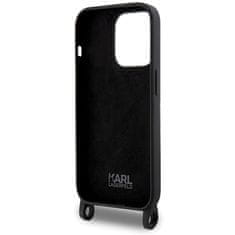 Karl Lagerfeld Kryt Karl Lagerfeld KLHCP15XSCBSKNK Apple iPhone 15 Pro Max hardcase Crossbody Silicone Ikonik black