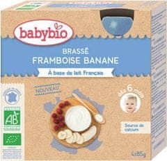 Babybio Mléčný dezert malina banán 4x 85 g