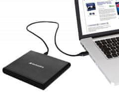 Verbatim externí mechanika DVD-RW Rewriter USB-C, černá 43886