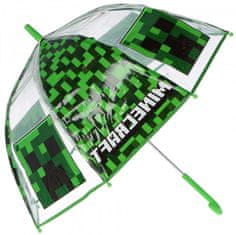 CurePink Skládací deštník s rukojetí Minecraft: Creeper (průměr 96 cm)